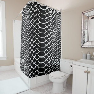 Rideaux De Douche Imprimé serpent noir et blanc