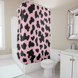Rideaux De Douche Imprimé vachette noir et rose Cow