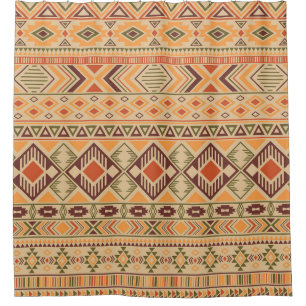 Rideaux De Douche Indien péruvien : Tribal Geometry Seamless