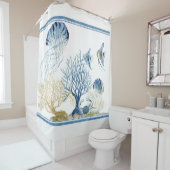 Rideaux De Douche Indigo Ocean Underwater Sea Life Corail Poisson-an (En situation)