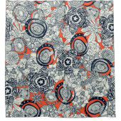 Rideaux De Douche indigo orange succulent (Devant)