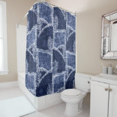 Rideaux De Douche Indigo Patchwork : Texturé Checked Elegance (En situation)