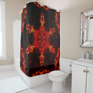 Rideaux De Douche Inferno Nexus - Fiery Kaleidoscope Art