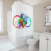 Rideaux De Douche Infini lumineux avec papillon arc-en-ciel (En situation)