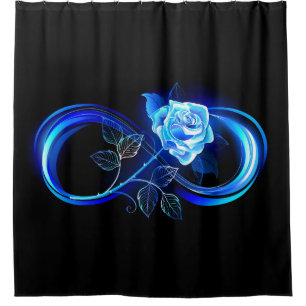 Rideaux De Douche Infini lumineux avec rose bleue