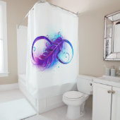 Rideaux De Douche Infinity with purple feather (En situation)