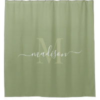 Initiale et nom personnalisable avec Sage Green