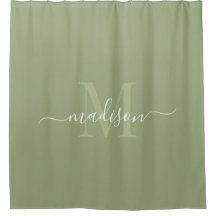 Initiale et nom personnalisable avec Sage Green