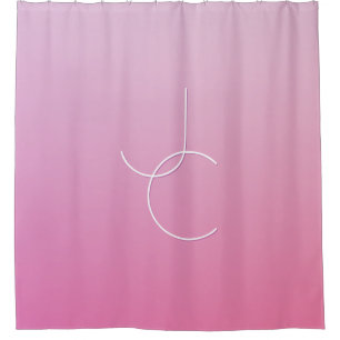 Rideaux De Douche Initiales de chevauchement modernes 2   Ombre rose