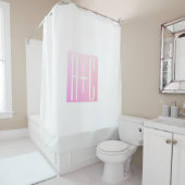 Rideaux De Douche Initiales de couple | Gradation rose subtile (En situation)