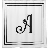 Rideaux De Douche Initiales de monogramme Nom Noir Blanc Script pers (Devant)