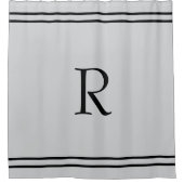 Rideaux De Douche Initiales de monogramme Nom personnalisé Rayures n (Devant)