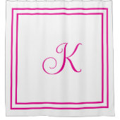 Rideaux De Douche Initiales de monogramme rose chaud blanc personnal (Devant)
