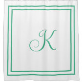 Rideaux De Douche Initiales de monogramme vert menthe blanc script p (Devant)