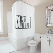 Rideaux De Douche Initiales minimes modernes et logo de nom (En situation)