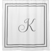 Rideaux De Douche Initiales monogramme gris script personnalisées av (Devant)