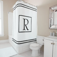 Initiales Monogrammes noir blanc rayé en boîte per