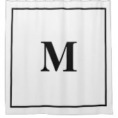 Rideaux De Douche Initiales Monogrammes Nom personnalisé Noir Blanc (Devant)