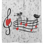 Rideaux De Douche Inséparables de musique sur Grey Notes musicales (Devant)