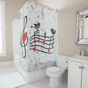 Rideaux De Douche Inséparables de musique sur les notes musicales