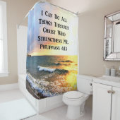RIDEAUX DE DOUCHE INSPIRING PHILIPPIANS 4:13 SCRIPTURE VERSE (En situation)