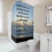 RIDEAUX DE DOUCHE INSPIRING ROMANS 8:28 BIBLE VERSE (En situation)