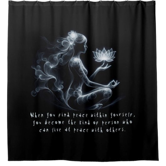 Rideaux De Douche Instructeur de Yoga Méditation Lotus Pose Lumineus (Devant)