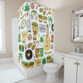 Rideaux De Douche Instruments de musique motif sans faille. Reggae (En situation)