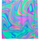 Rideaux De Douche Iridescente marbrée texture holographique en dynam (Devant)