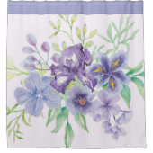 Rideaux De Douche Iris d'aquarelle violet et bleu (Devant)