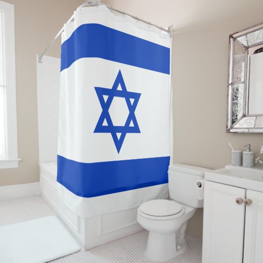 Rideaux De Douche Israël drapeau patriotique moderne (En situation)