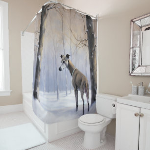 Rideaux De Douche Italian Greyhound Qu'il neige Noël
