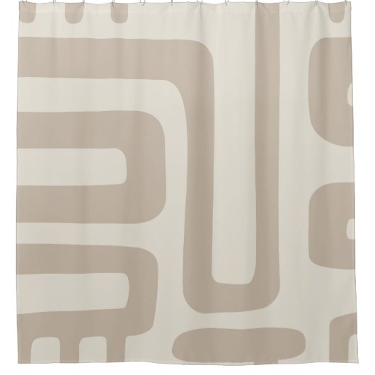 Rideaux De Douche Ivory and Beige Abstract Shower Curtain  (Devant)