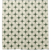 Rideaux De Douche Ivy & Deep Green Mid Century moderne géométrique (Devant)