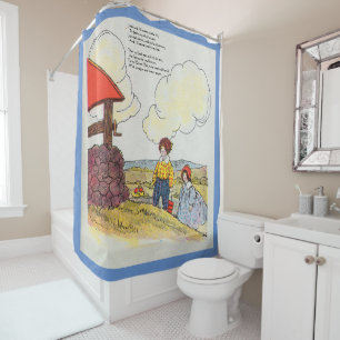 Rideaux De Douche Jack et Jill montèrent la colline Nursery Rhyme