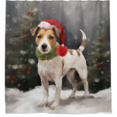 Rideaux De Douche Jack Russell Chien à Noël de neige (Devant)