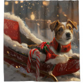 Rideaux De Douche Jack Russell Chien Festive de Noël (Devant)