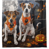 Rideaux De Douche Jack Russell Halloween Éffrayant (Devant)