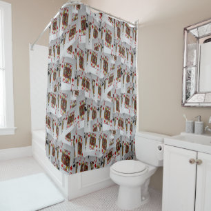 Rideaux De Douche "Jack’s Wild : A Scatter of Poker Cards"