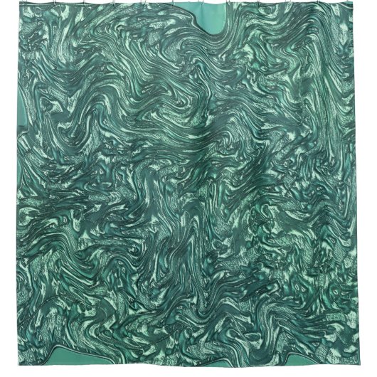 Rideaux De Douche Jade texturé et teintes vert cyanique (Devant)