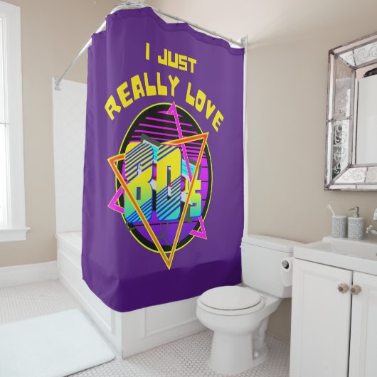 Rideaux De Douche j'ADORE VRAIMENT LES ANNÉES 80 (En situation)