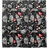 Rideaux De Douche J'aime les monstres parce que les gens aiment les (Devant)