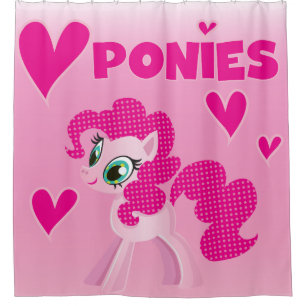 Rideaux De Douche J'aime Ponies rose Pony