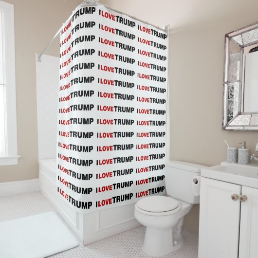 Rideaux De Douche J'aime Trump (En situation)