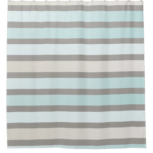 Rideaux De Douche Japandi Stripes Taupe Bleu Clair Simple (Devant)