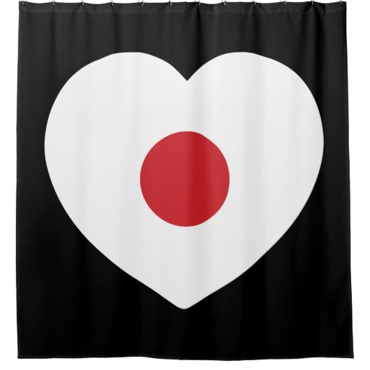 Rideaux De Douche Japon | Coeur du drapeau japonais (Devant)