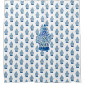 Rideaux De Douche Jar de gingembre bleu et blanc (Devant)