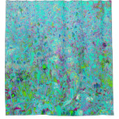 Rideaux De Douche Jardin à fleurs vert et violet Abstrait Aqua (Devant)