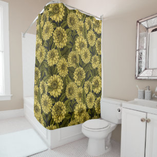 Rideaux De Douche Jardin de Dahlia jaune