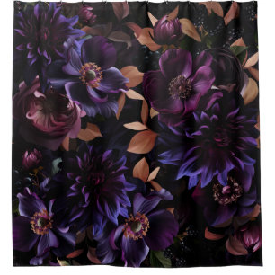 Rideaux De Douche Jardin De Minuit Gothique Bourgogne Et Violet